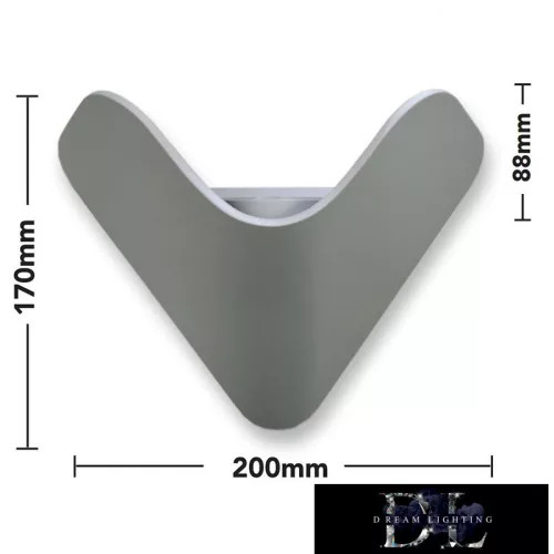 UNIVERSO Wandleuchte LED 12 W 1000 lm 4000 K IP65 200 × 170 × 88 mm grau