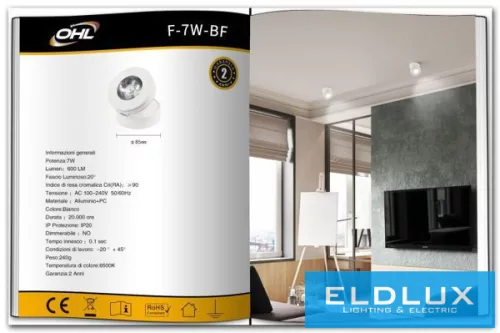 UNIVERSO Wandstrahler 7 W 600 lm 6500 K 20° IP20 Weiß D85x100 mm