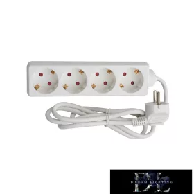   ELDLUX Verlängerungskabel 4 Steckdosen 3 m x 1,5 mm² IP20 weiß