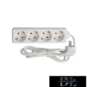   ELDLUX Verlängerungskabel 4 Steckdosen 5 m x 1,5 mm² IP20 weiß