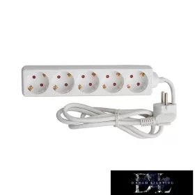   ELDLUX Verlängerungskabel 5 Steckdosen 3 m x 1,5㎟ IP20 weiß