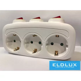 ELDLUX Verteiler 3x Typ F mit Schalter IP20
