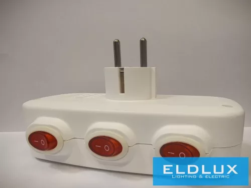 ELDLUX Verteiler 3x Typ F mit Schalter IP20
