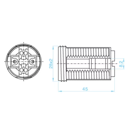 ELDLUX K314B E14-Fassung mit 2 Ringen, schwarz