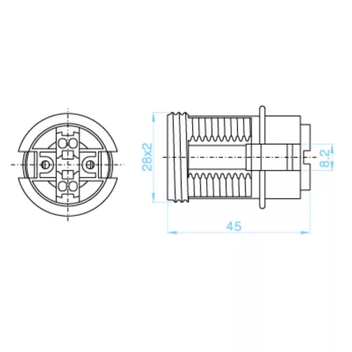 ELDLUX K314C E14-Fassung mit Ring, weiß