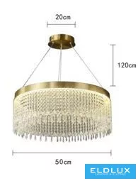 UNIVERSO Kristallglas-Kronleuchter 27 W 2160 lm 6500 K gold D500x1200 mm