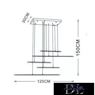 UNIVERSO Pendelleuchte LED 38 W 3040 lm CCT 1250 × 300 × 1500 mm IP20 schwarz