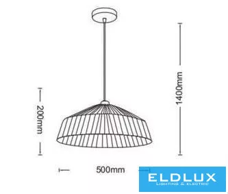 UNIVERSO Kötél függeszték 1xE27 IP20 D500x200x1400mm 5év