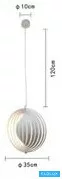UNIVERSO Pendelleuchte 1xE27 Max. 60 W IP20 Weiß D350x1200 mm