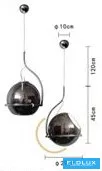 UNIVERSO Pendelleuchte 1xE27 Max.60w IP20 Chrom/Schwarz D290x450x1200mm