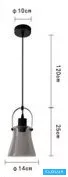 UNIVERSO Pendelleuchte 1xE27 Max. 60 W IP20 Schwarz D140x250x1200 mm