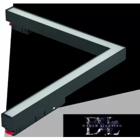   UNIVERSO Magnetisch an Schiene montierbare L-förmige lineare Leuchte DC:48V 24W 1800LM 3000K RA90 IP20 312x282mm Schwarz