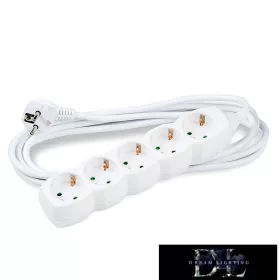   Technik 5-fach-Steckdosenleiste mit 1,5 m Kabel, 1,5 mm2 Kupferkabel (weiß) 16A