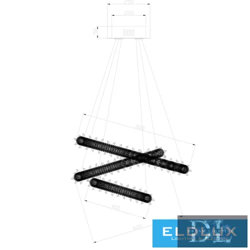 ELDLUX ELDAMARILL Kristallglas-Pendelleuchte D800 488W CCT