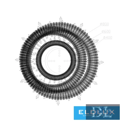 ELDLUX ELDAMARILL Kristallglas-Pendelleuchte D800 488W CCT