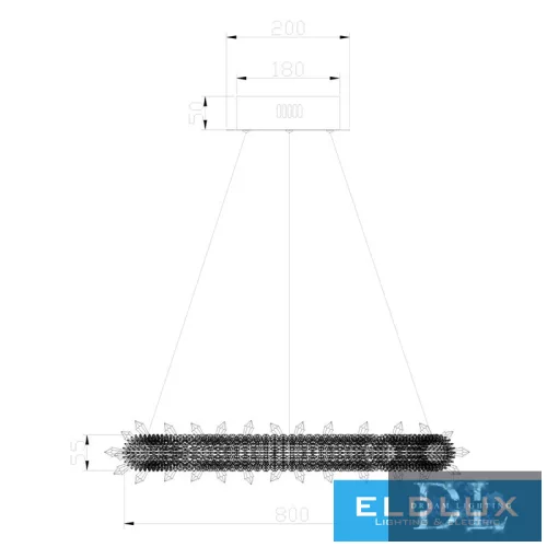 ELDLUX ELDAMARILL Kristallglas-Pendelleuchte D800 224W CCT