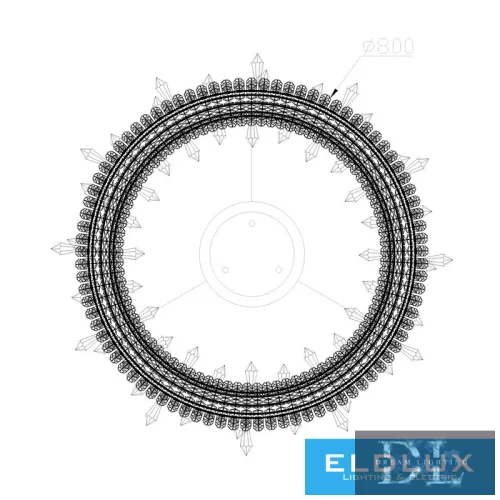 ELDLUX ELDAMARILL Kristallglas-Pendelleuchte D800 224W CCT