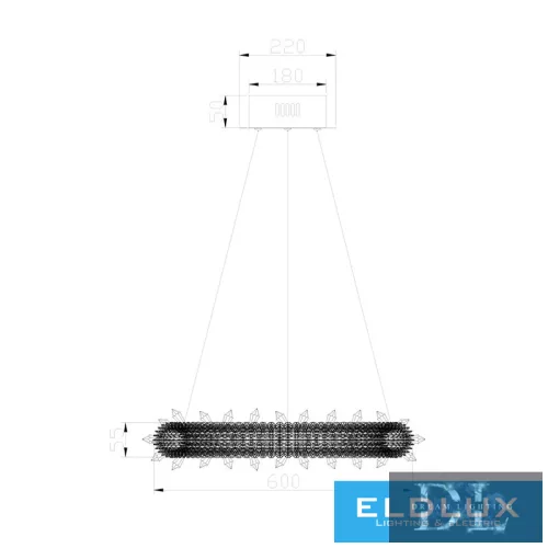 ELDLUX ELDAMARILL Kristallglas-Pendelleuchte D600 160W CCT