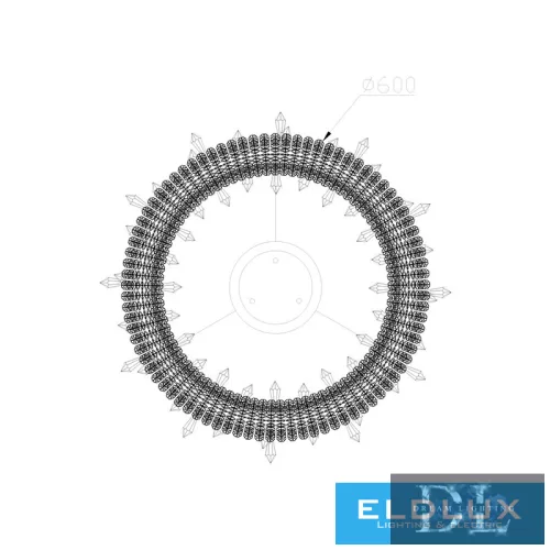 ELDLUX ELDAMARILL Kristallglas-Pendelleuchte D600 160W CCT