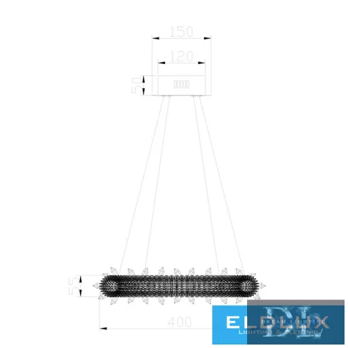 ELDLUX ELDAMARILL Kristallglas-Pendelleuchte D400 104W CCT