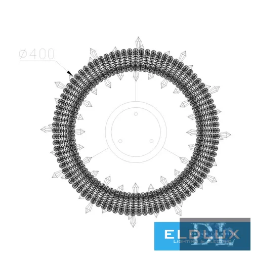 ELDLUX ELDAMARILL Kristallglas-Pendelleuchte D400 104W CCT