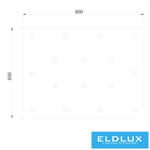 ELDLUX ELDALIZ Kristallglas-Deckenleuchte L600 E14×16