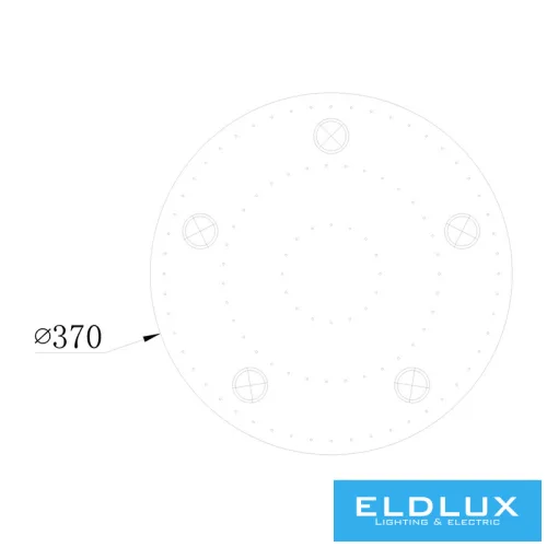 ELDLUX ELDILEN Kristallglas-Deckenleuchte Ø370 E14×5