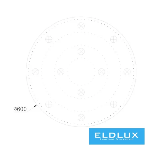 ELDLUX ELDILEN Kristallglas-Deckenleuchte Ø600 E14×12
