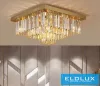ELDLUX Kristallglas-Deckenleuchte E14×13 D600x600x350mm Gold