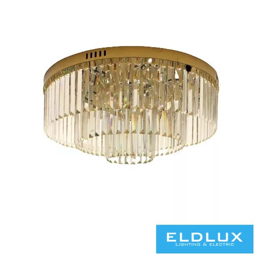 ELDLUX Kristallglas-Deckenleuchte E14×10 D600x350mm Gold