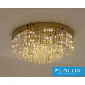 ELDLUX Kristallglas-Deckenleuchte E14×5 D400x350mm Gold