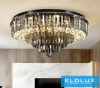 ELDLUX Kristallglas-Deckenleuchte E14×13 D580x350mm Schwarz