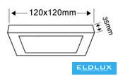 UNIVERSO Quadratisches LED-Wandpaneel 6 W 480 lm CCT/Kap. 120° IP20 Weiß 120 x 120 x 35 mm 3 Jahre