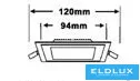 UNIVERSO Quadratisches LED-Einbaupanel 12 W 1100 lm CCT/Kap. 120° IP20 Weiß 120 × 120 mm Ausschnitt: 94 × 94 mm