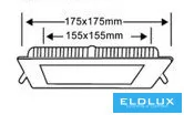 UNIVERSO Quadratische LED-Einbauleuchte 12 W 1200 lm CCT/Kap. 120° IP20 Weiß 175 x 175 mm Ausschnitt: 155 x 155 mm 3 Jahre