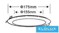 UNIVERSO Rundes LED-Einbau-Panel 12 W 1200 lm CCT/Kap. 120° IP20 Weiß D175 mm Ausschnitt: D155 mm 3 Jahre