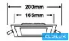 UNIVERSO Quadratische LED-Einbauleuchte 18 W 1800 lm CCT/Kap. 120° IP20 Weiß 220 x 220 mm Ausschnitt: 165 x 165 mm