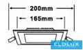 UNIVERSO Quadratische LED-Einbauleuchte 18 W 1800 lm CCT/Kap. 120° IP20 Weiß 220 x 220 mm Ausschnitt: 165 x 165 mm