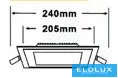 UNIVERSO Quadratische LED-Einbauleuchte 24 W 2400 lm CCT/Kap. 120° IP20 Weiß 240 x 240 mm Ausschnitt: 205 x 205 mm