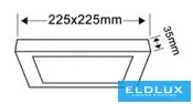 UNIVERSO Quadratisches LED-Panel zur Aufputzmontage 18 W 1800 lm CCT/Kap. 120° IP20 Weiß 225 x 225 x 35 mm 3 Jahre