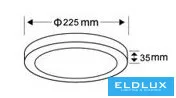UNIVERSO Rundes LED-Panel für den Außenbereich 18 W 1800 lm CCT/Kap. 120° IP20 Weiß D225x35mm 3 Jahre