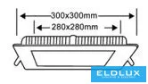 UNIVERSO Quadratische LED-Einbauleuchte 24 W 2400 lm CCT/Kap. 120° IP20 Weiß 300 x 300 mm Ausschnitt: 280 x 280 mm 3 Jahre