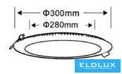 UNIVERSO Rundes LED-Einbaupanel 24 W 2400 lm CCT/Kap. 120° IP20 Weiß D300 mm Ausschnitt: D280 mm 3 Jahre