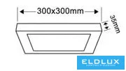 UNIVERSO Quadratisches LED-Außenpanel 24 W 2400 lm CCT/Kap. 120° IP20 Weiß 300 x 300 x 35 mm 3 Jahre