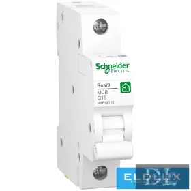   Schneider-Leistungsschalter 1P 16A Typ C 230V AC 4,5kA/60898 Resi9 F
