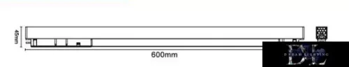 UNIVERSO Magnetisch an Schienen montierbare lineare Lampe DC:48V 24W 1800LM 3000K RA90 IP20 600x45x24mm Schwarz