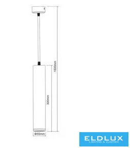 UNIVERSO Függeszték 1xG10 Max.35w IP20 Fehér D55x300x1500mm