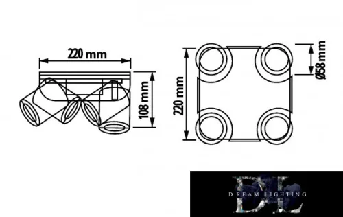 UNIVERSO Spotleuchte 4xGU10 Max. 35 W IP20 220 x 220 x 108 mm Weiß