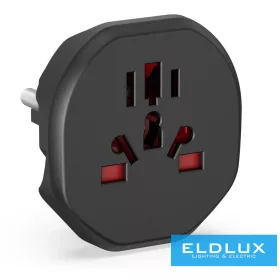 ELDLUX Reiseadapter (Welt zu Europa) 230 V/10 A/2300 W