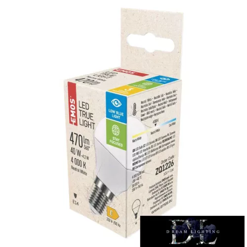 EMOS LED-Glühbirne True Light Mini Globe/E14/4,2 W/470 lm/natürliches Weiß